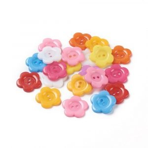 Flower Acrylic Buttons 22L (14mm)
