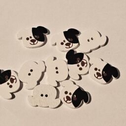 Wooden Dog Buttons 32L
